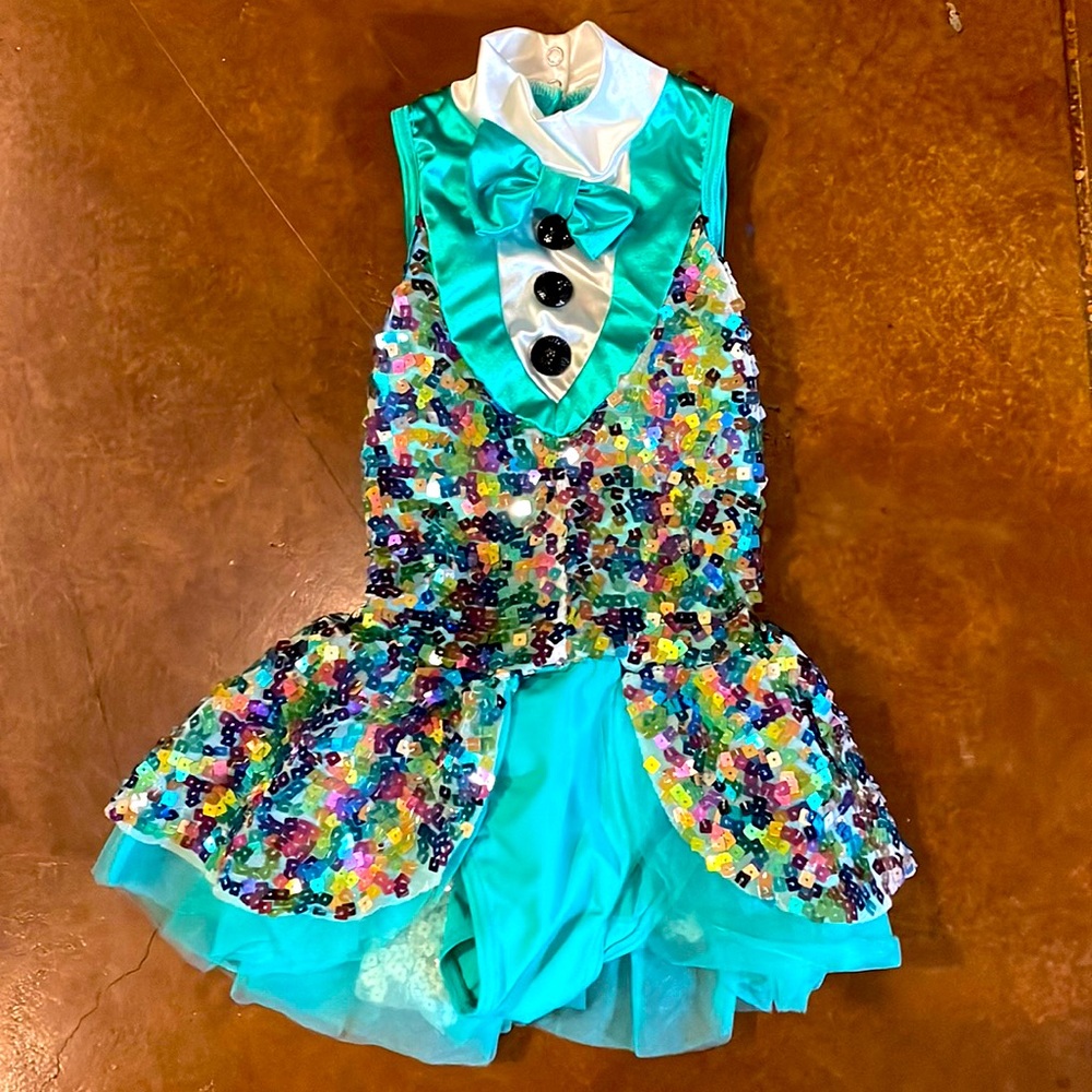 Dance leotard with sequins and tulle skirt